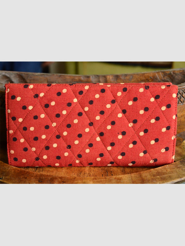 HAND PRINTED NATURAL FABRIC LADIES WALLET 06