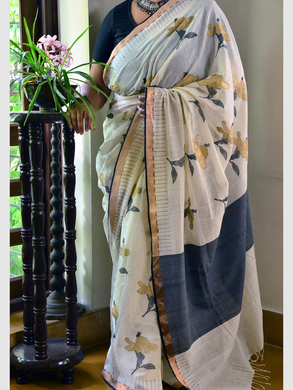 PRINT COTTON JAQ SAREE (ANJALI) 01