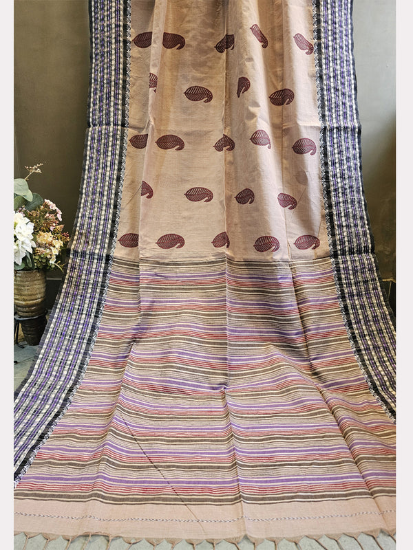 PRINT COTTON TUSSAR KALKA SAREE 03