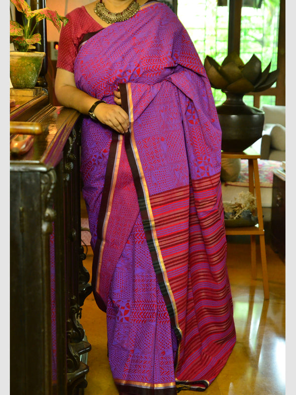 PRINT CHATAI JARI SAREE 01