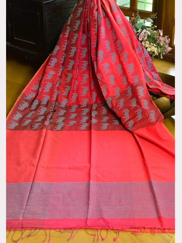 BAGH BAHADUR (PRINT CHECK SAREE) 03