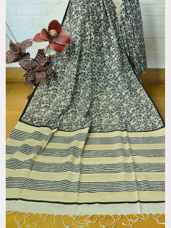PRINT SILK COTTON SAREE 01