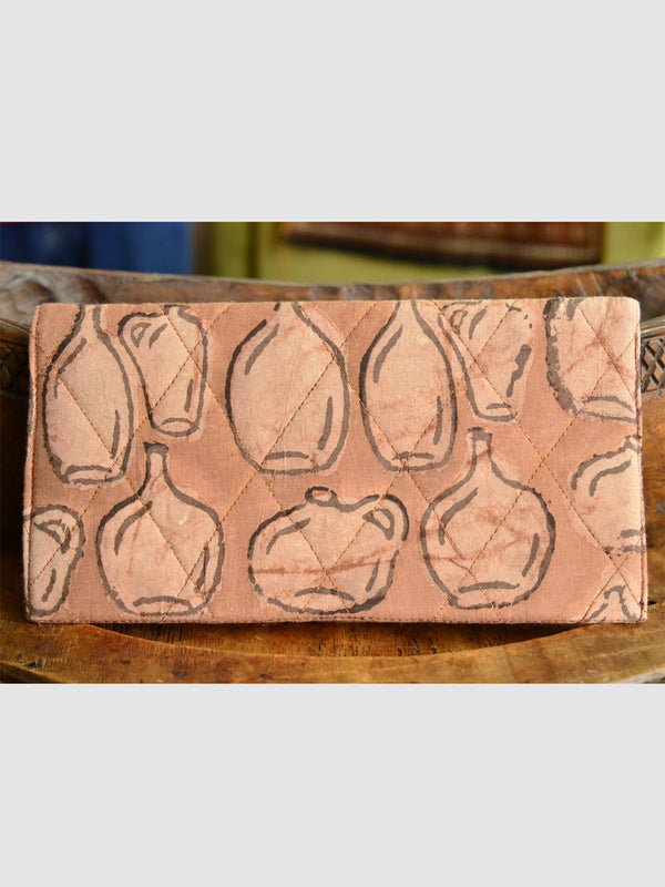 HAND PRINTED NATURAL FABRIC LADIES WALLET 03