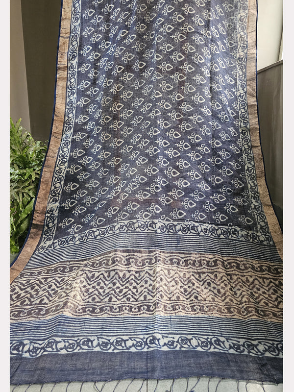 DABU FINE LINEN SAREE 02