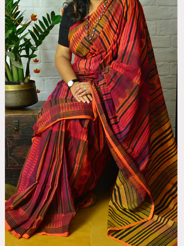 PRINT CHECK SAREE 09