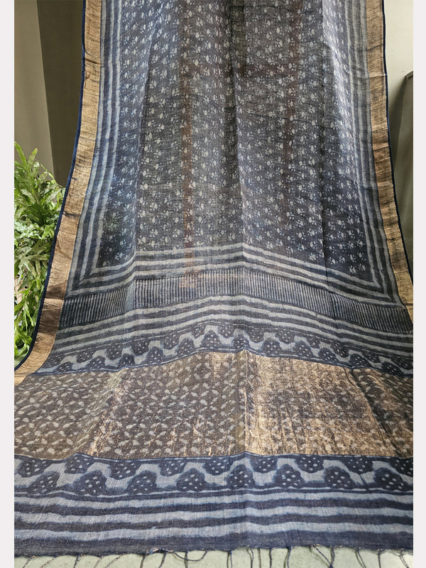 DABU FINE LINEN SAREE 05