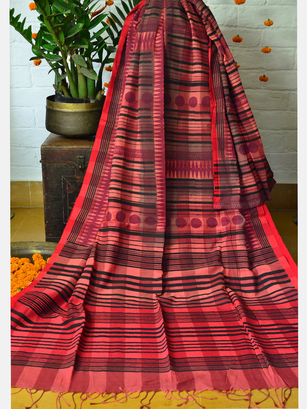 PRINT CHECK SAREE 03