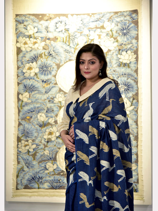 INDIGO CRANE H/H SAREE