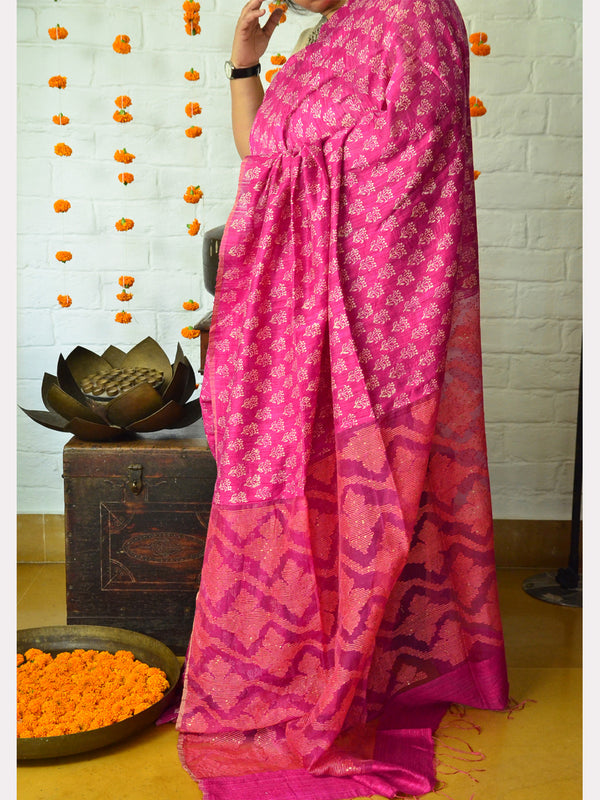PRINT SEQUINS ANCHOL SAREE