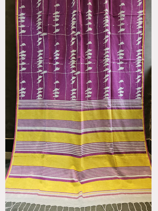 PRINT WOODCUT  SAREE 01