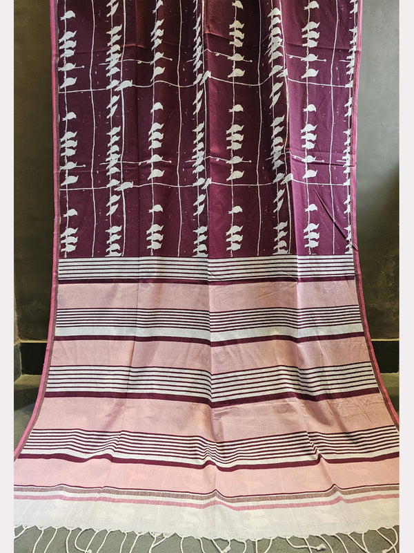 PRINT WOODCUT SAREE 02