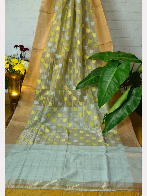 TISSUE CHK MOYUR SAREE 01