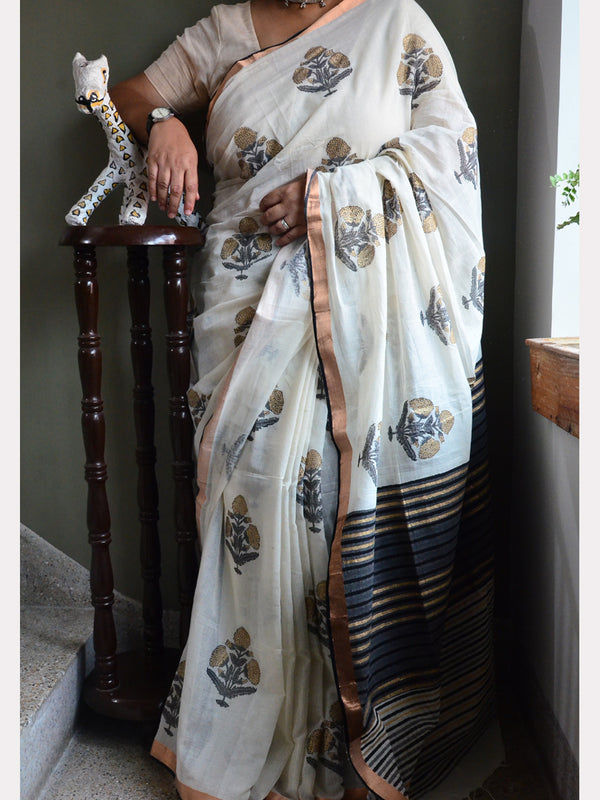 PRINT JARI CHATAI SAREE 03