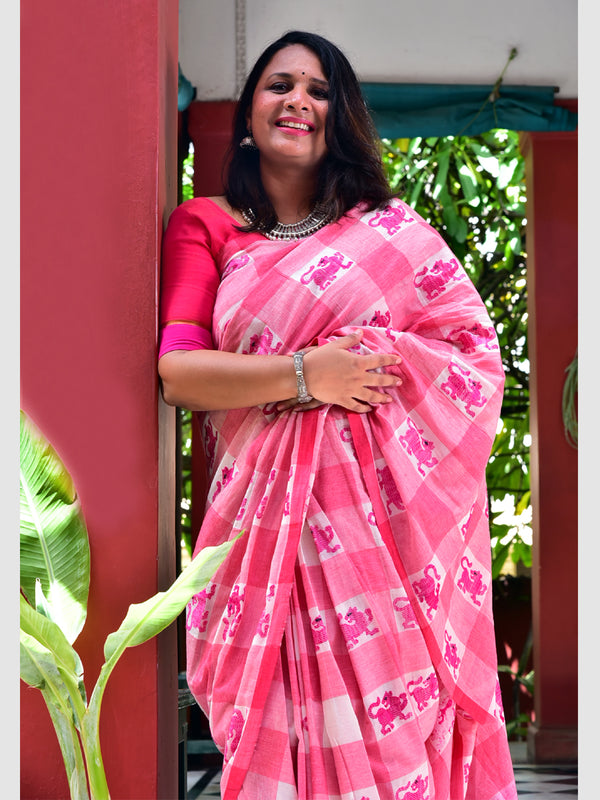 TWIST CHK BUTI SAREE