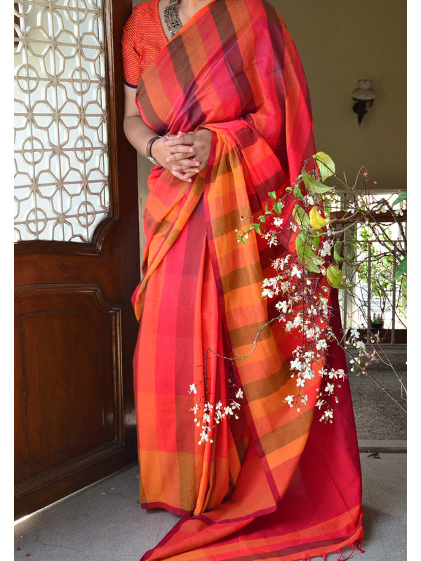 CHECK SAREE 07