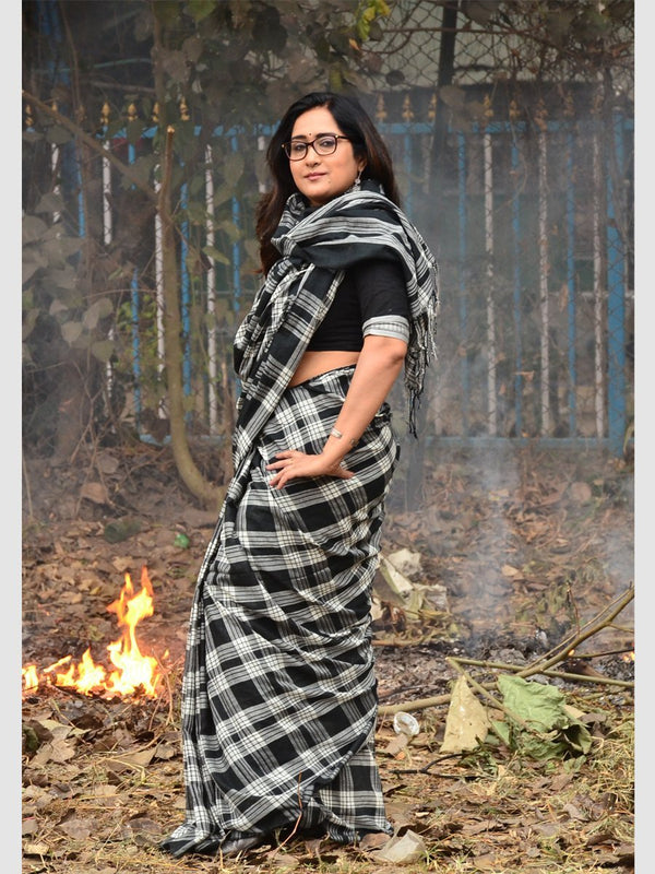 WOOL PLAIDS SAREE 01
