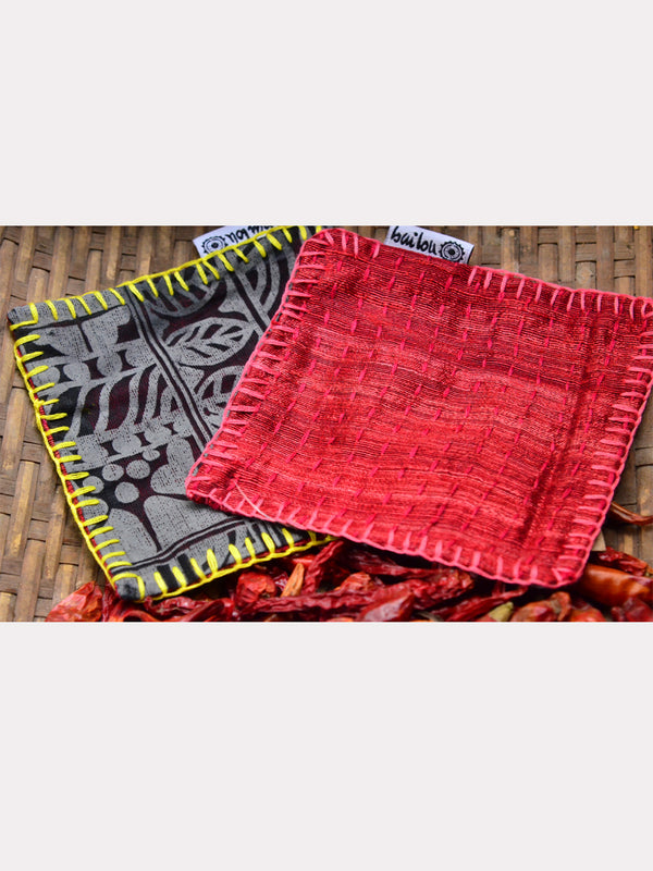 KANTHA FABRIC COASTER (SET OF 2) 05