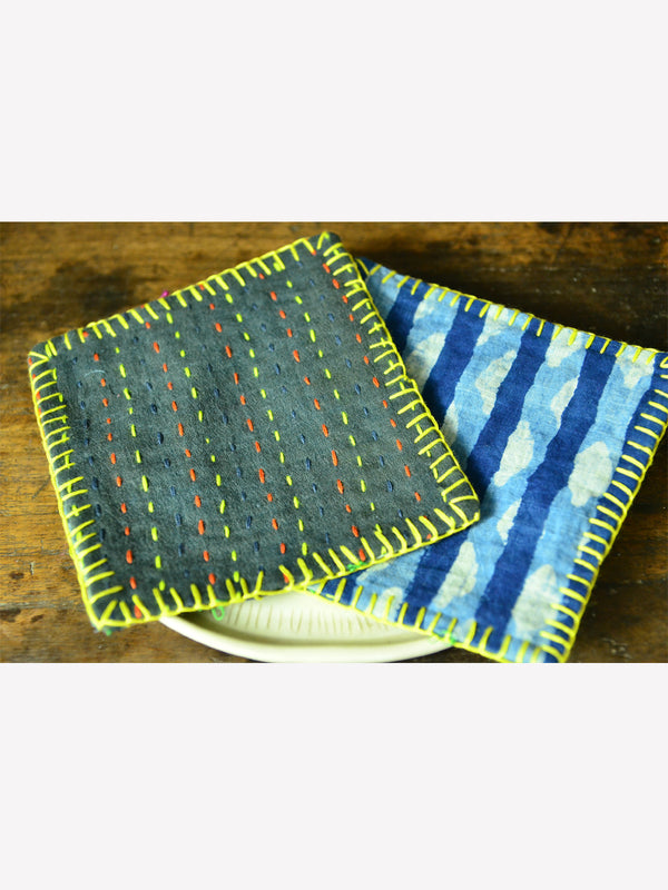 KANTHA FABRIC COASTER (SET OF 2) 02