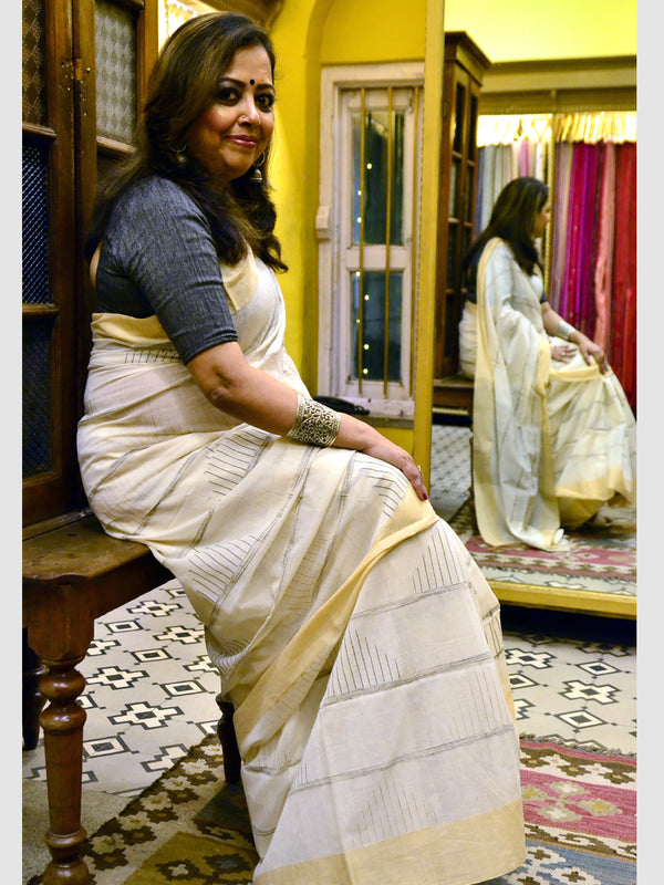 TS COT NOIL TEMPLE SAREE