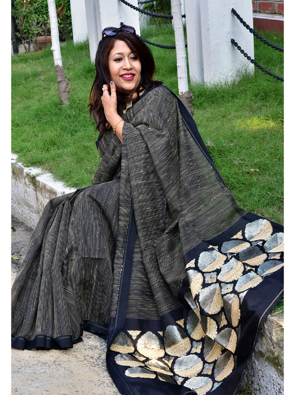 CREPE KANTHA BUTI SAREE
