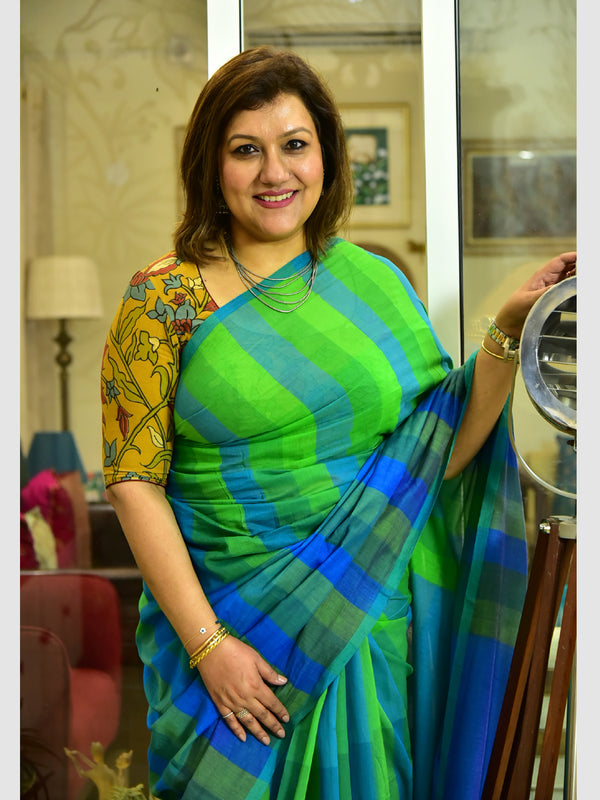 COTTON CHK SAREE 02