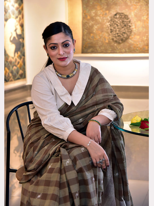 NAT DYE CHK BUTI SAREE