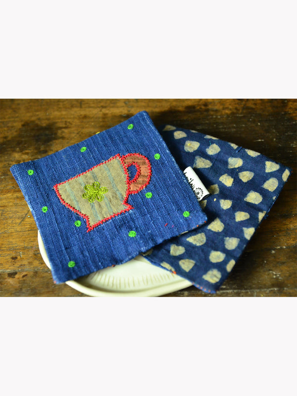 NAT DYE FABRIC COASTER (SET OF 2) 05
