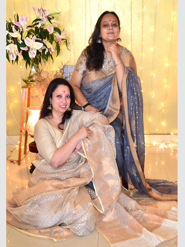 KOCHUPATA SEQUINS SAREE (GREY SAREE)