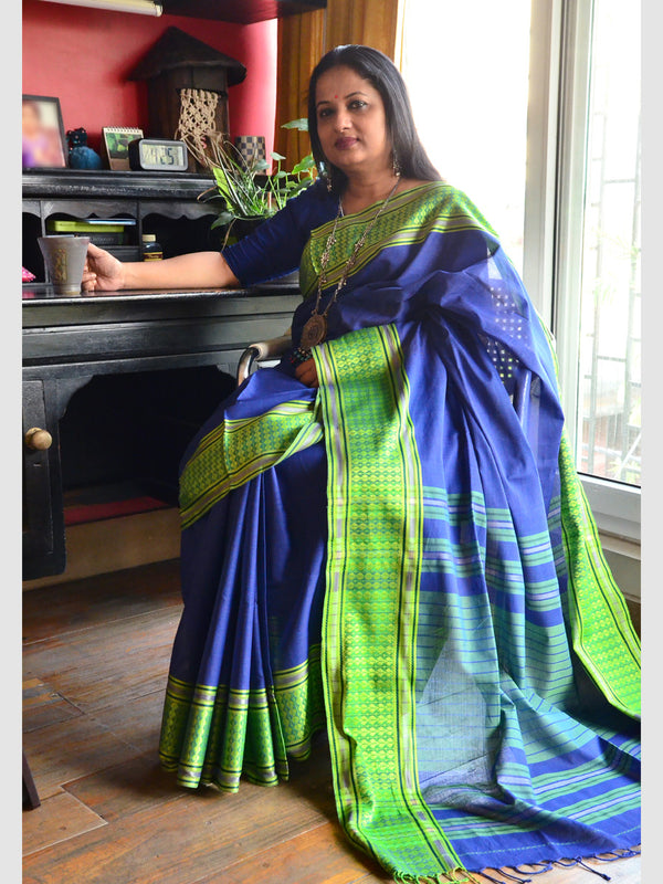 COTTON PAAN PATA BORDER SAREE