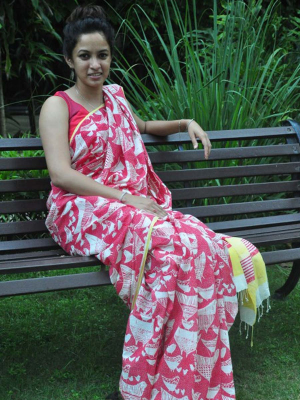 WOOD CUT PRINT SAREE 02
