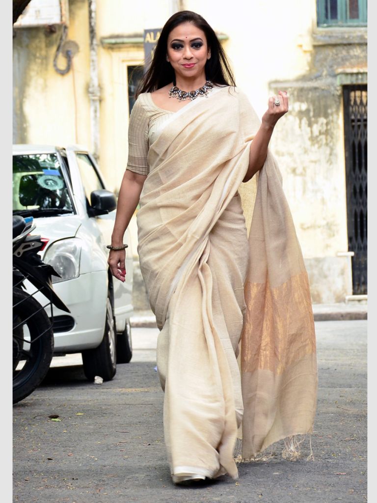 TISSUE NOIL PLAIN SAREE
