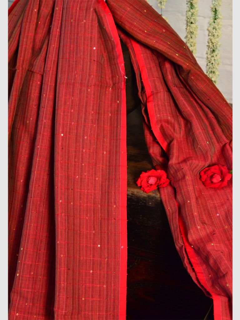 SEQUIN BOUGAINVILLEA SAREE 03