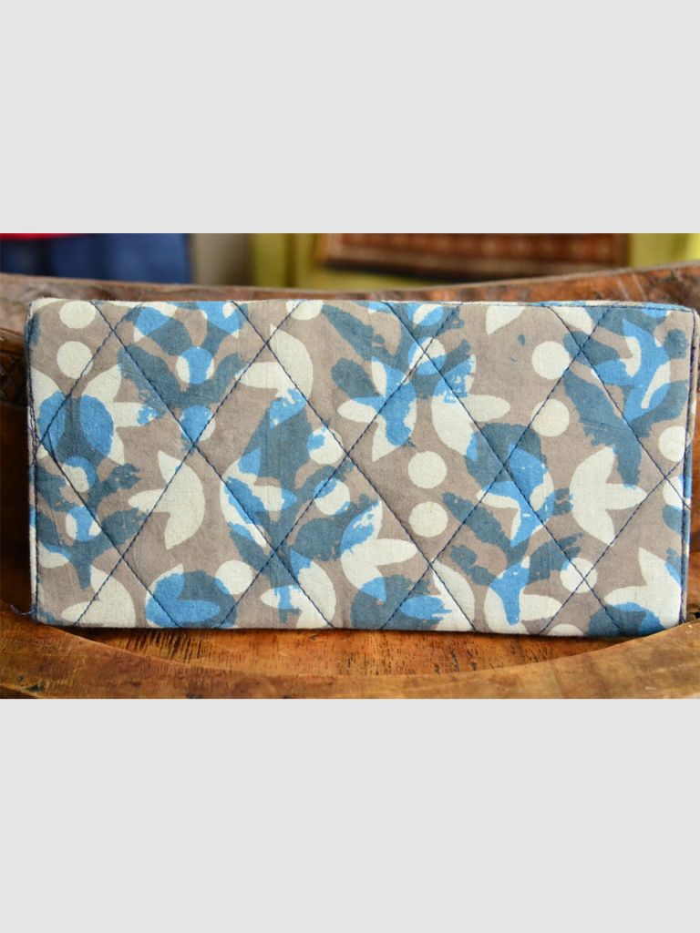 HAND PRINTED NATURAL FABRIC LADIES WALLET 05
