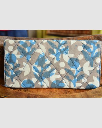 HAND PRINTED NATURAL FABRIC LADIES WALLET 05