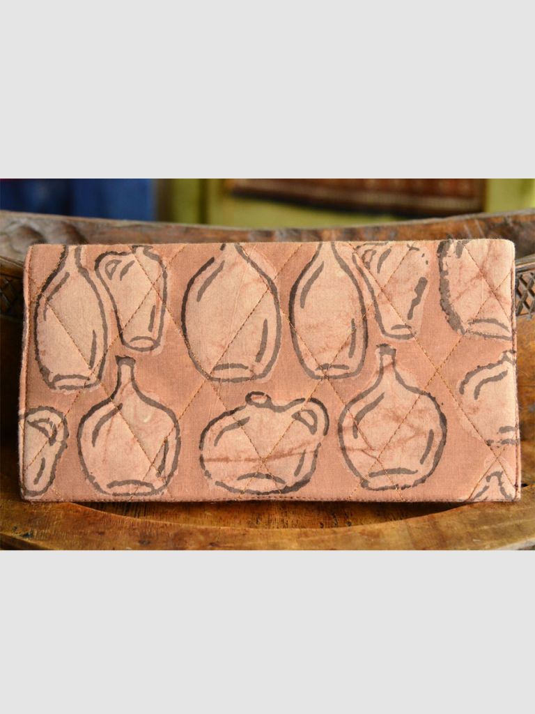 HAND PRINTED NATURAL FABRIC LADIES WALLET 03