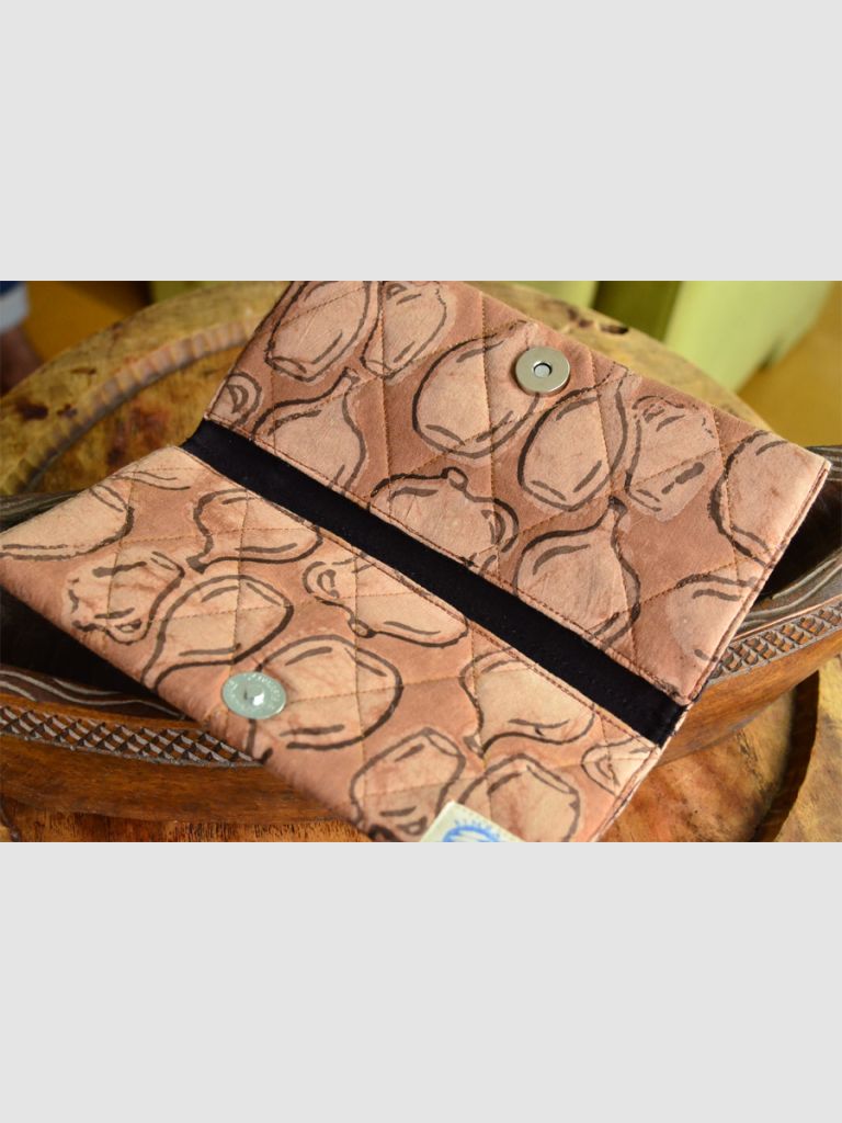 HAND PRINTED NATURAL FABRIC LADIES WALLET 03
