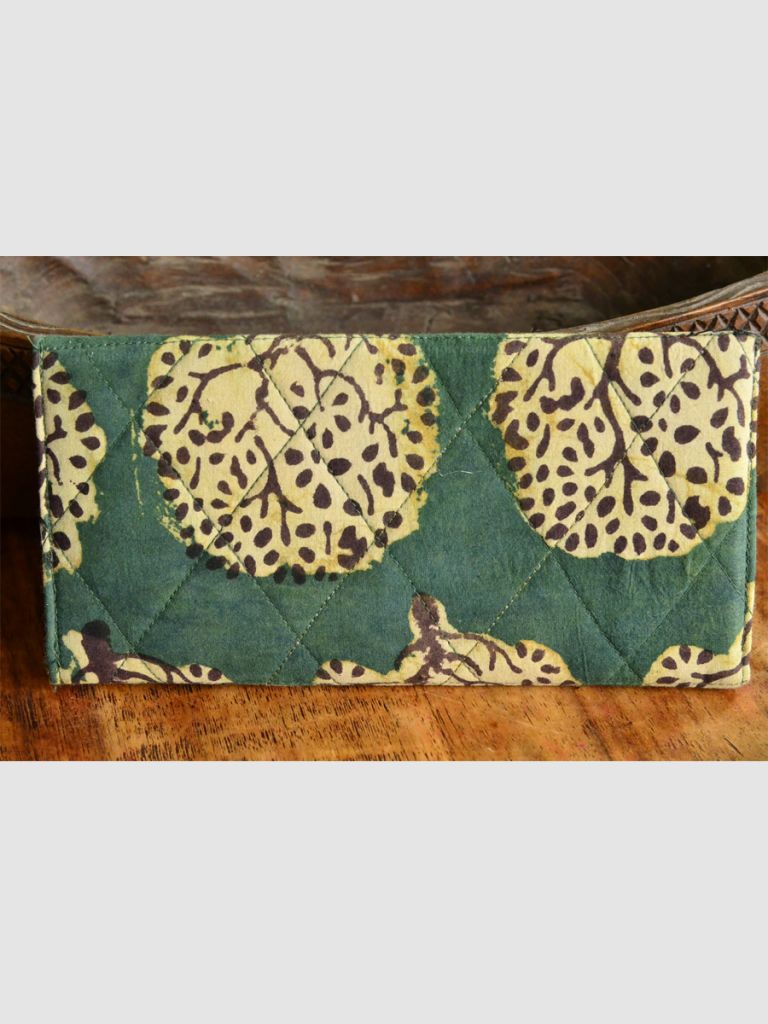 HAND PRINTED NATURAL FABRIC LADIES WALLET 01