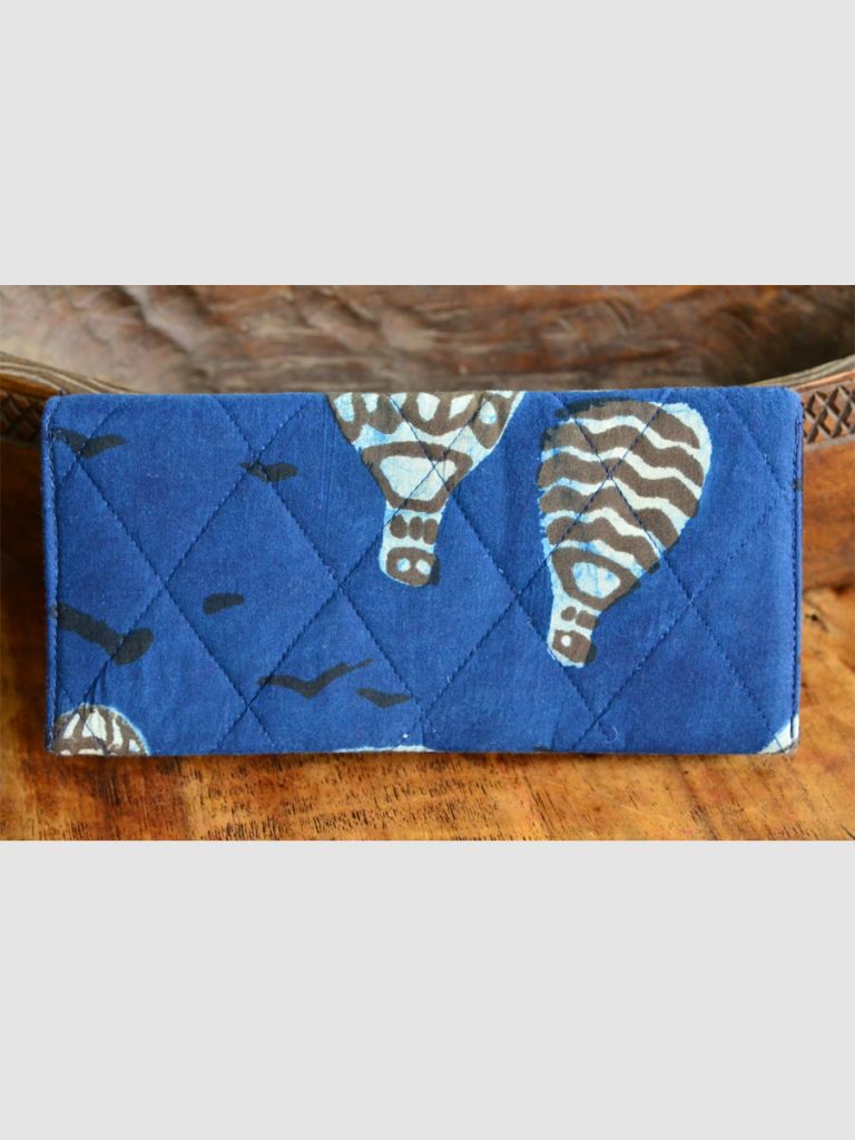 HAND PRINTED NATURAL FABRIC LADIES WALLET 02