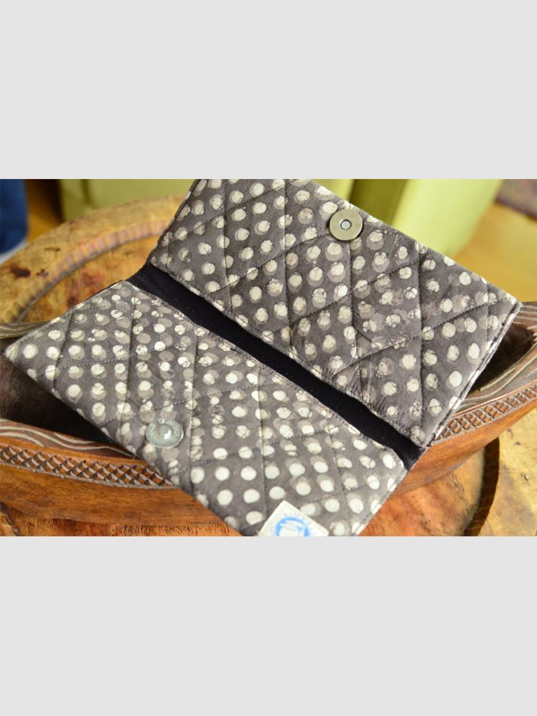 HAND PRINTED NATURAL FABRIC LADIES WALLET 04