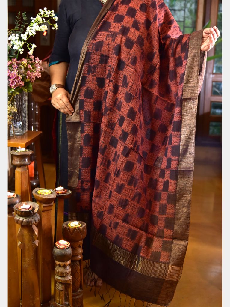 SILK SHIBORI DUPATTA 04