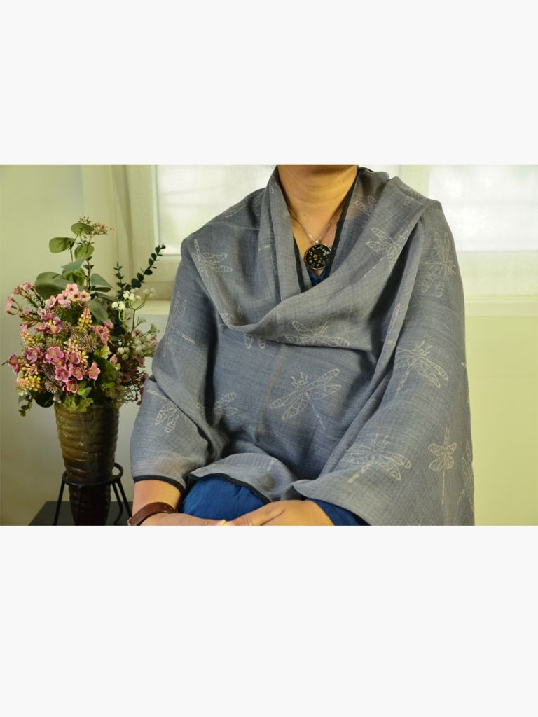 PRINT WOOL SH SCARF 01