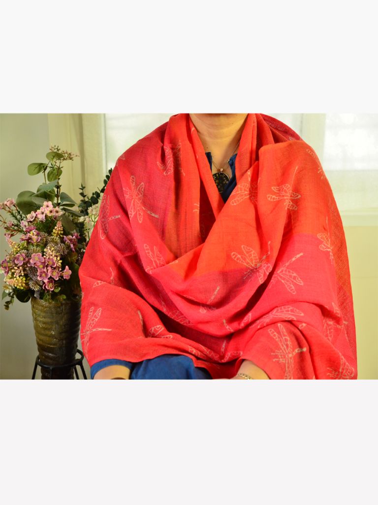 PRINT WOOL SH SCARF 03