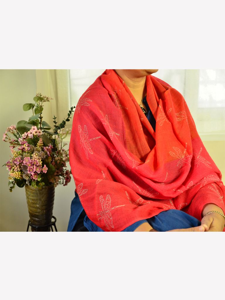 PRINT WOOL SH SCARF 03