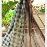 NAT DYE GAUGE LINEN SCARF 03