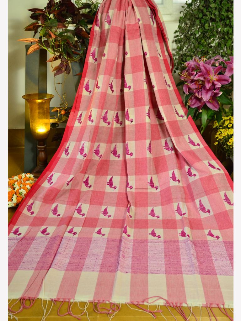 TWIST CHK BUTI SAREE 01