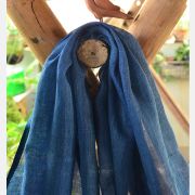 NAT DYE GAUGE LINEN SCARF 01