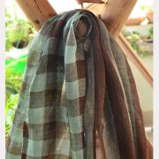 NAT DYE GAUGE LINEN SCARF 03