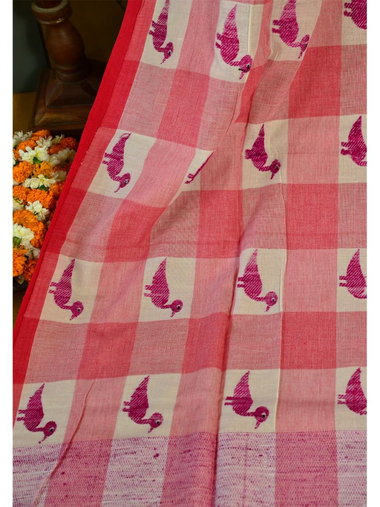 TWIST CHK BUTI SAREE 01