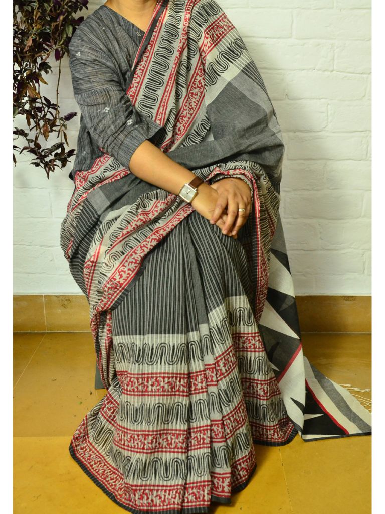 PRINT CHITA SAREE 01