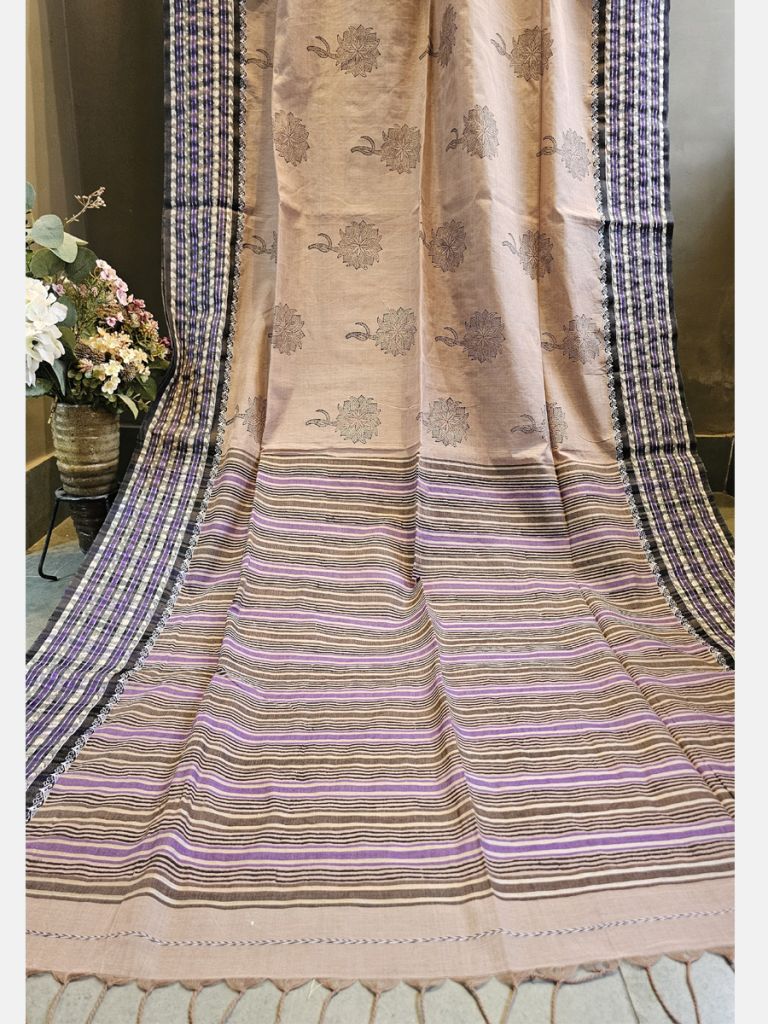 PRINT COTTON TUSSAR KALKA SAREE 01